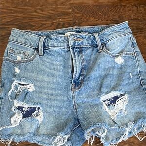 Blue Distressed Women's Shorts